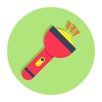 A flat design icon of torch vector