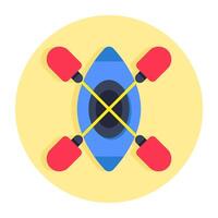 Flat design icon of canoe vector