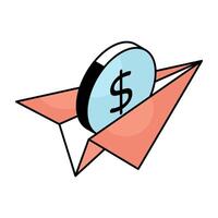 A colored design icon of financial message vector