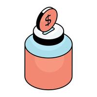 A trendy design icon of money jar vector