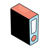 A flat design icon of cpu vector