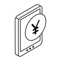 Premium design icon of mobile currency vector