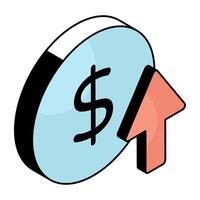 A beautiful design icon of dollar e vector