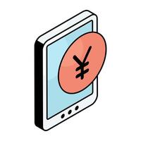 Premium design icon of mobile currency vector