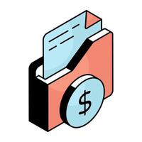 Creative design icon of financial folder vector