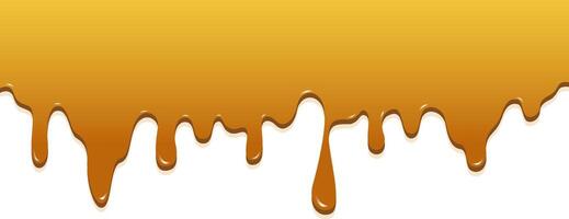 A dripping caramel on a white background vector