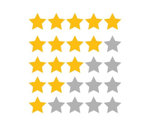Stars review feedback five star icons