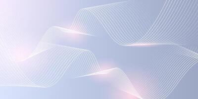 Abstract grey background with dynamic glowing wavy lines. vector