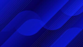 Blue abstract background with lines and curves vector