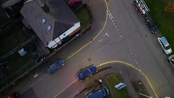 Most Beautiful Low Angle Footage of Illuminated Luton City of England UK at Just After Sunset and Full Moon Night. Footage Was Captured with Drone's Camera on October 17th, 2024 video
