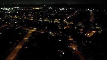 Most Beautiful Low Angle Footage of Illuminated Luton City of England UK at Just After Sunset and Full Moon Night. Footage Was Captured with Drone's Camera on October 17th, 2024 video