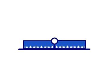 Looping animation of a ruler extending and folding provides an engaging visual for illustrating precise measurements video
