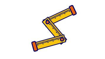 Looping animation of a ruler z shape stretching is perfect for showcasing detailed measurement in engineering or architectural presentations. video