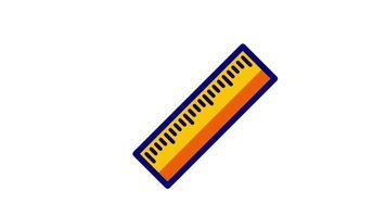 Looping animation of a ruler sliding across a surface highlights accurate length measurement in design and architecture content video