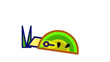 Looping animation of a Playful Kiwi Cutter Character A fun kiwi shaped mini cutter character, ideal for creating fun fruit shapes for snacks and lunches video