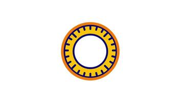 Looping animation of rounded ruler for measurement video