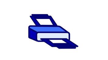 Looping animation of a printer handling double sided printing illustrates advanced printing features in a smooth, seamless way video