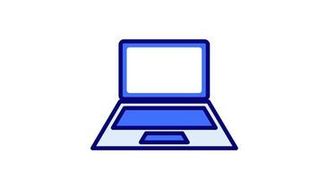 Looping animation of a monitor going through a complete boot sequence, from startup to login screen, adds depth to system tutorials video