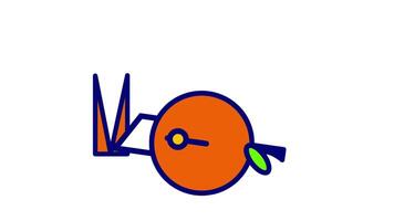 Looping animation of a Friendly Orange Cutter Character A cute orange shaped cutter character, great for preparing fruit slices with a fun twist. video