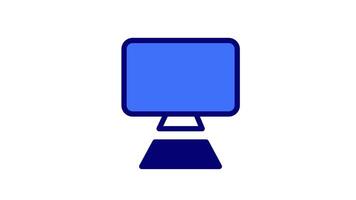 Looping animation of a monitor displaying a system boot sequence with command lines is ideal for illustrating advanced startup processes or coding environments video