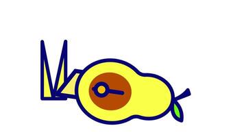 Looping animation of a Fun avocado Cutter Character A mini fruit cutter designed as a avocado character, turning fruit cutting into a fun and engaging experience video