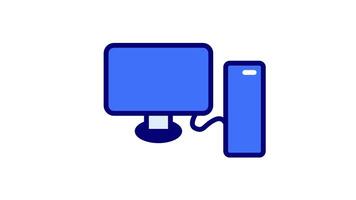Looping animation of a monitor flashing a Loading OS screen during boot adds a dynamic visual for content focused on system setups video