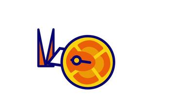 Looping animation of a Orange Cutter Character A playful mini cutter designed as a orang character, ideal for cutting fruit into fun shapes video
