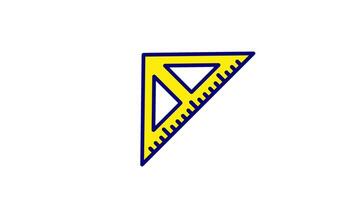 Looping animation of triangle ruler for measurement video
