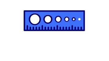 Looping animation of a ruler measuring the height of an object provides a detailed view for product demos or sizing comparisons video