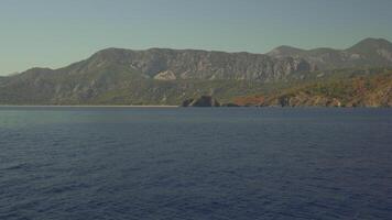 Scenic View of Mountains and Open Sea from Yacht Bow Underway video