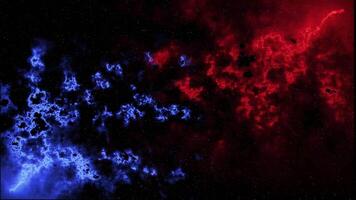 Cosmic Nebula with Blue and Red Clouds video