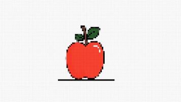 Pixel apple icon animation .motion animation. video