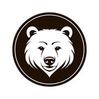 a bear head in a circle logo vector