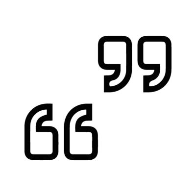 quotation marks isolated on background