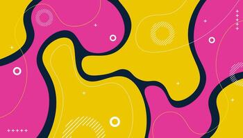 Abstract Colorful Shapes on Yellow Background vector