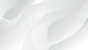 Abstract white and grey background with dynamic waves vector