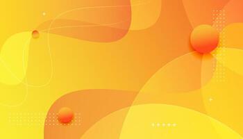 Orange background with fluid gradient wavy shapes vector