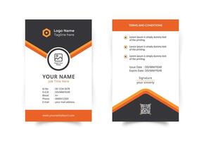 Abstract vertical id card template vector