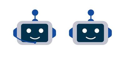 Robot chatbot head. Chatbot assistant application. Virtual smart assistant Bot icon. Customer support service Chat Bot vector