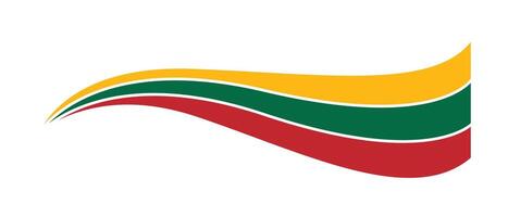 Lithuania flag, Lithuanian flag tricolor curvy design, Lithuania wavy flag vector