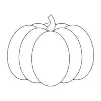 Pumpkin is drawn with a black outline for coloring and isolated on a white background. vector