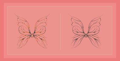 Art of butterfly outline vector