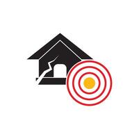 A house with a target on it and a target on the wall vector