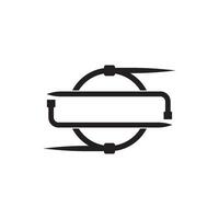 A black and white logo for a company vector