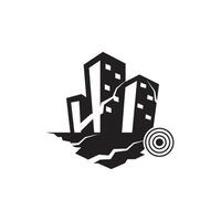 A black and white logo for a building vector
