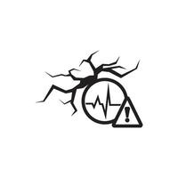 A black and white image of a broken tree with an ecg icon vector