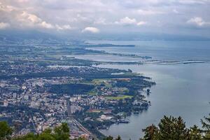Aerial view from Pfander to the coastline of Bodensee Lake Constance photo