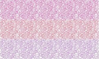 seamless pattern with rose flowers pink, Red and purple outline on the white background. blossoms in sketch style. vector