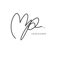 Mp Initial signature logo design vector
