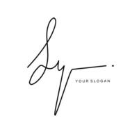 Ly Initial signature logo design vector
